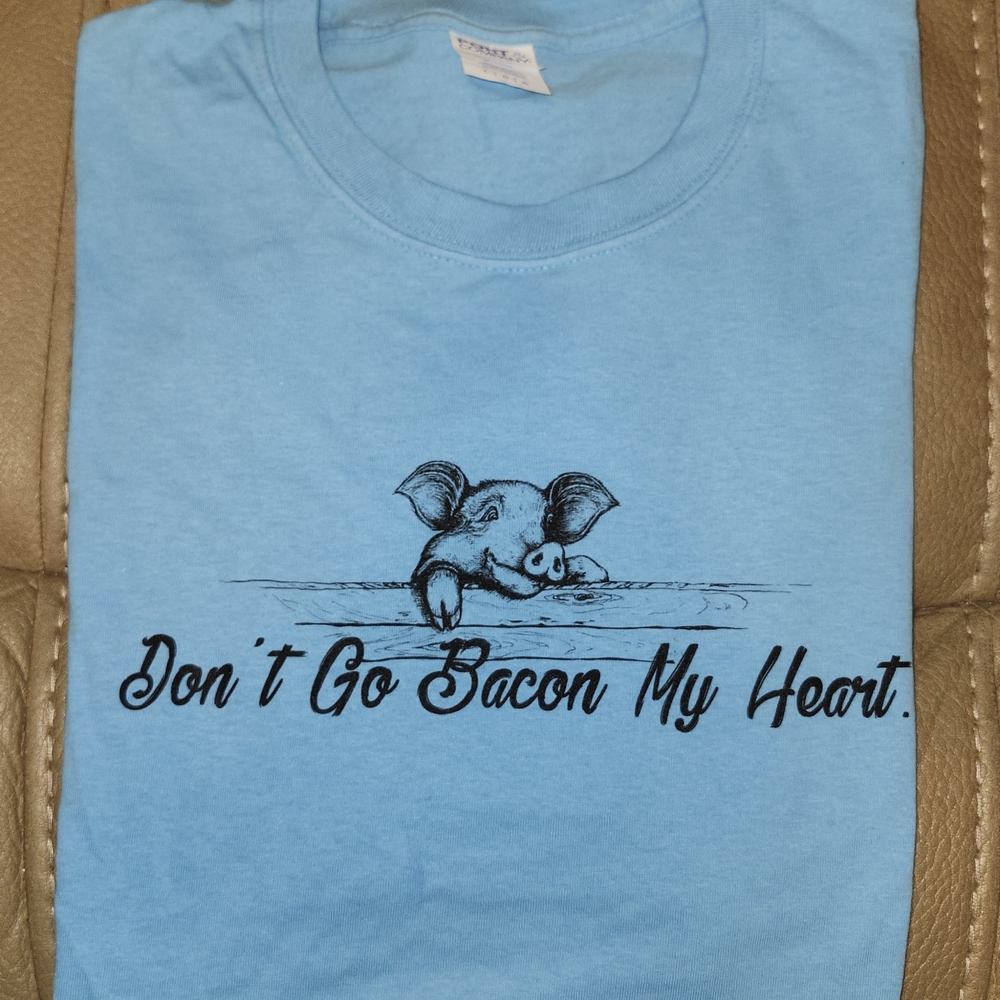 Port and Company Light Blue Pig Graphic Tee